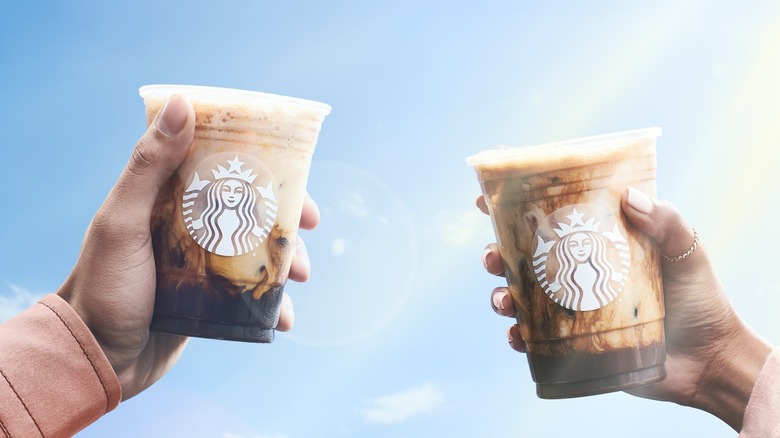 two Starbucks drinks