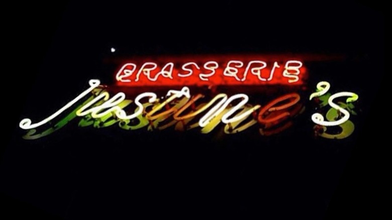 Justine's Brasserie in Austin neon sign