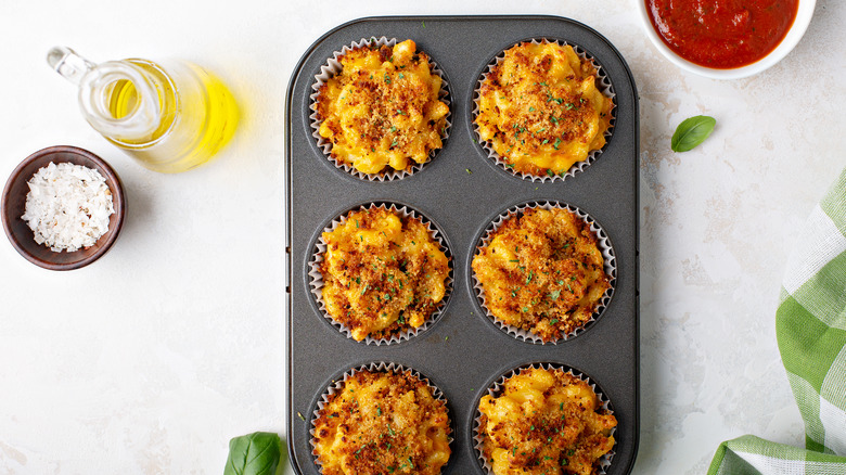 Muffin tins and pasta