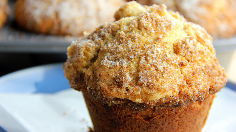 Sugar-topped apple muffin