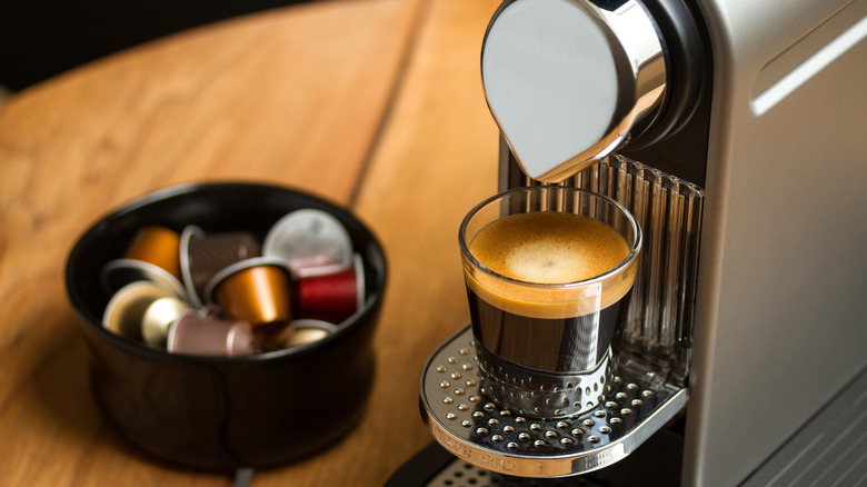 Nespresso machine and pods