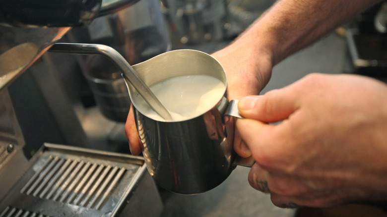 milk being steamed