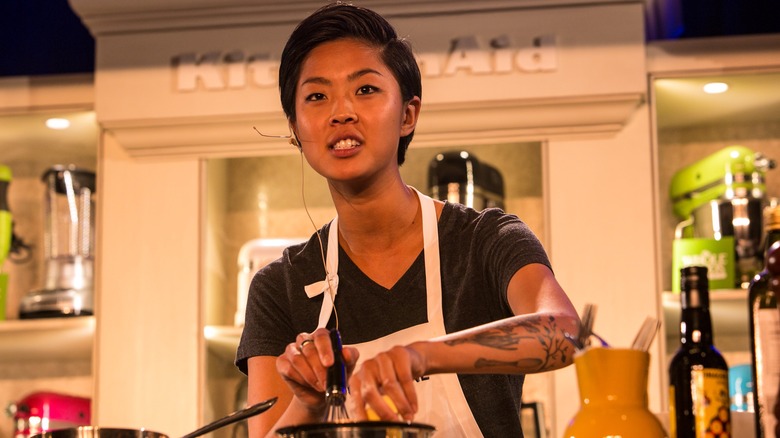 Kristen Kish cooking