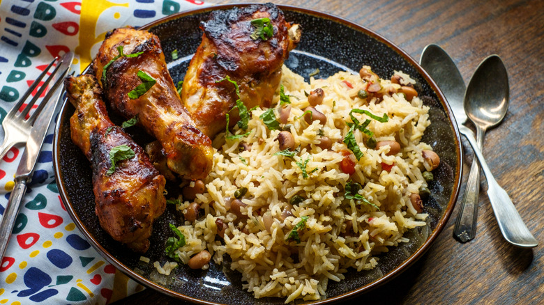 chicken leg and orzo