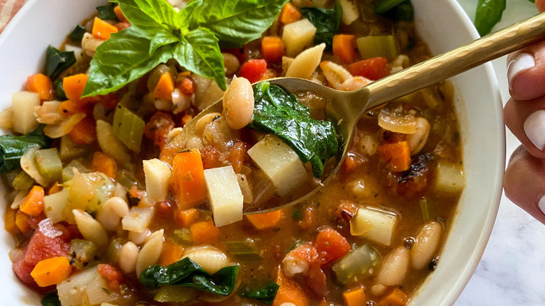 Spoonful of minestrone soup