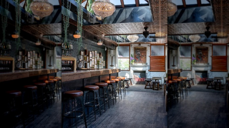 Daytime interior of The Garret in NYC