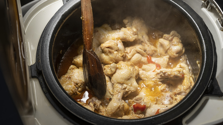chicken cooking in instant pot