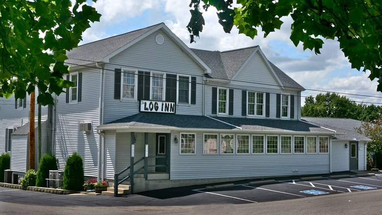 Exterior of The Log Inn restaurant