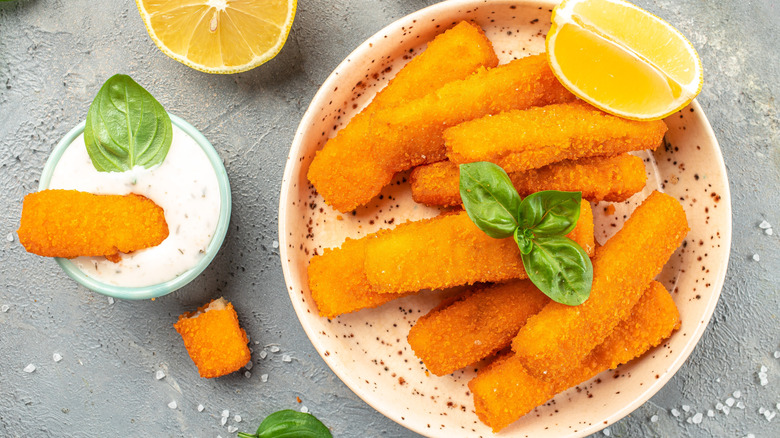 Fish sticks in bowl