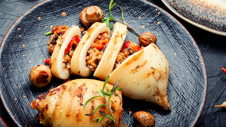 plate of stuffed calamari