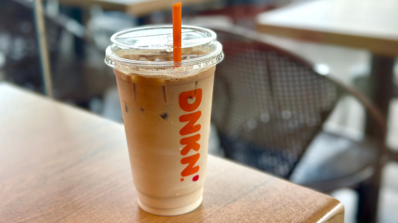 Large iced latte from Dunkin