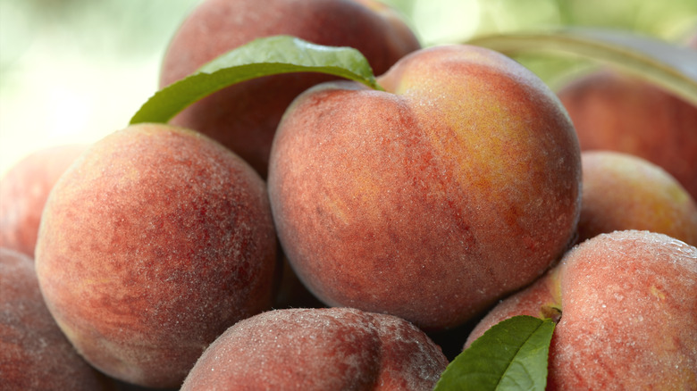 A pile of peaches