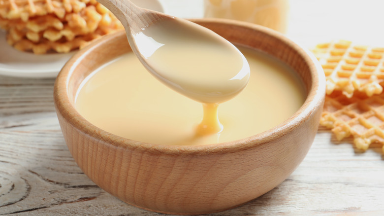 Condensed milk in a bowl