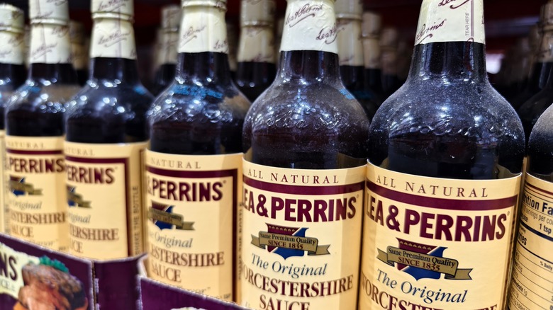 Bottles of Worcestershire sauce