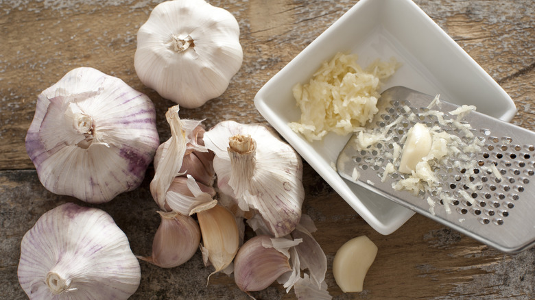 finely minced garlic in a bowl