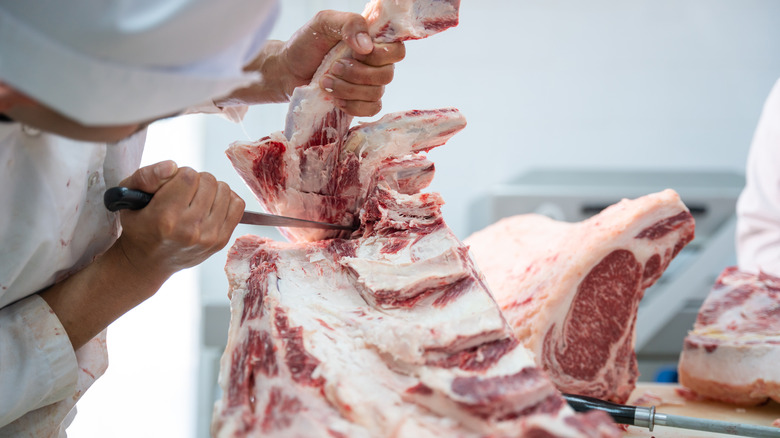 Boning knife used to break down meat