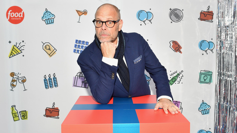 Alton Brown at a press event for Food Network