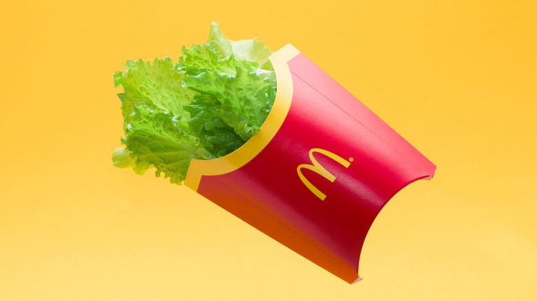 Lettuce in McDonald's fry container