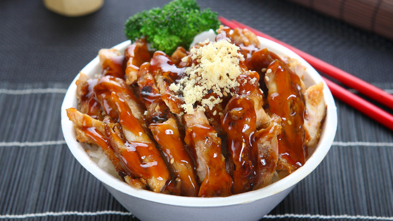 bowl of teriyaki chicken