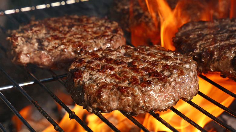 Burgers on the grill