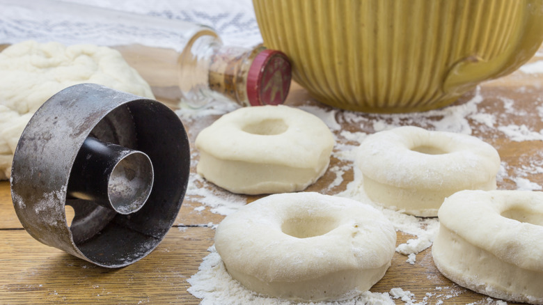 Doughnut cutter and dough
