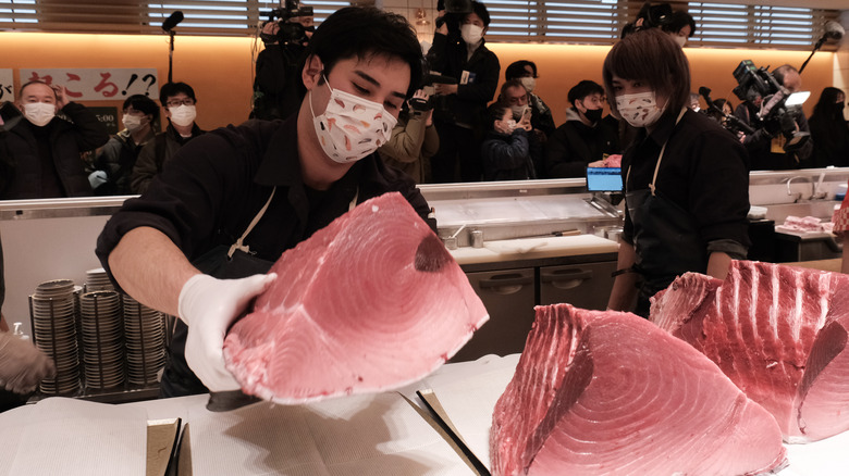 tuna cut at market