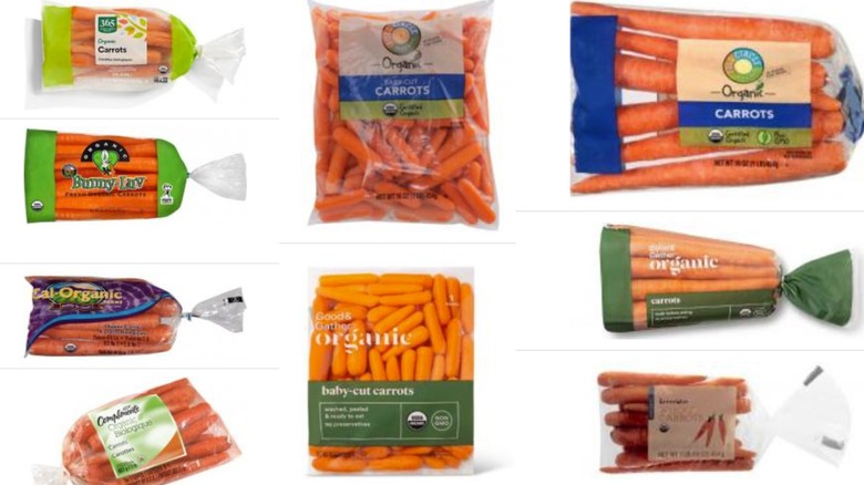 Selection of some of the affected carrot brands included in the latest recall