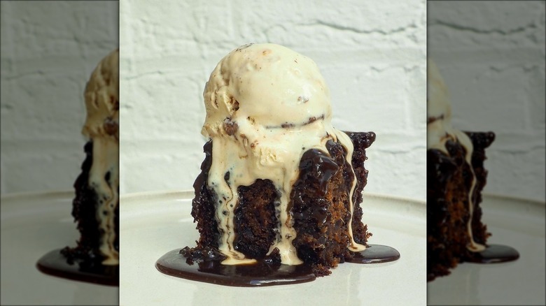 Sticky toffee pudding and ice cream