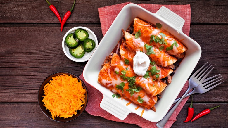 enchiladas in a pan