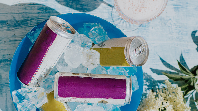 Canned Beverages in Ice Bucket