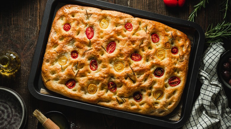 sun dried tomato and rosemary focaccia bread