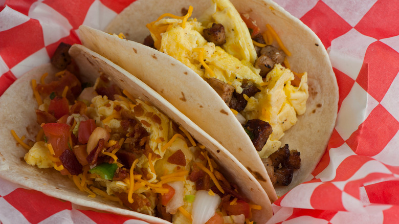 Two breakfast tacos