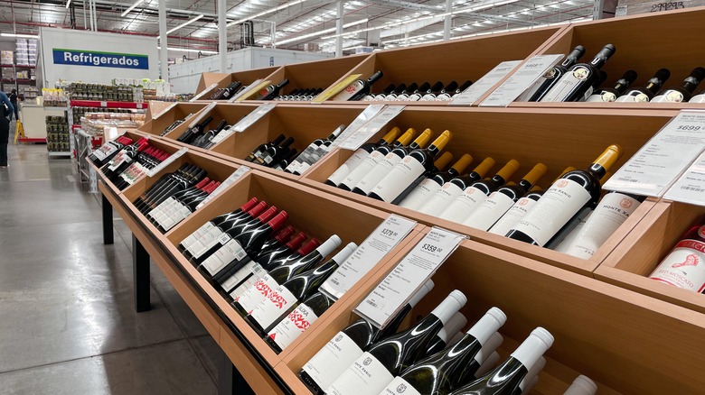 the wine aisle at Costco