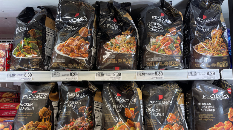 P.F. Chang's frozen entrees in a grocery store freezer