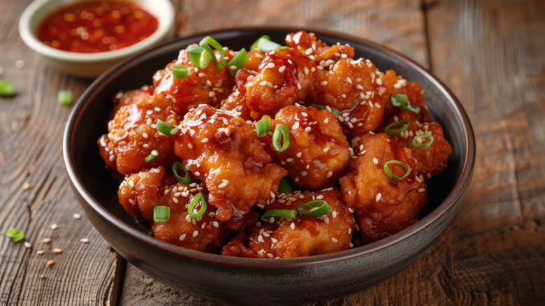 Bowl of sesame chicken