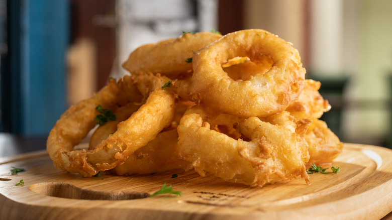 stack of fried onion rings