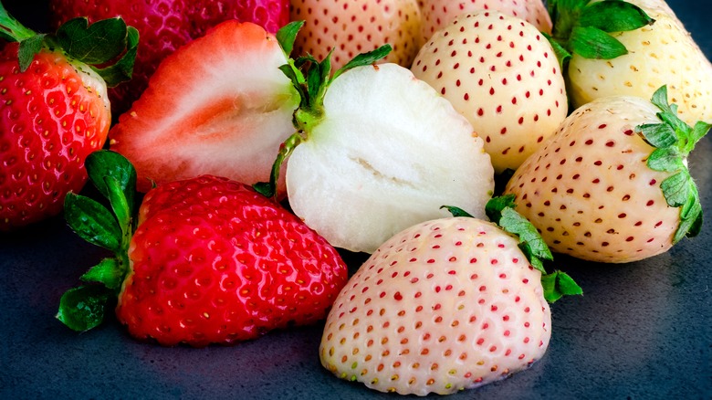 Strawberries and pineberries