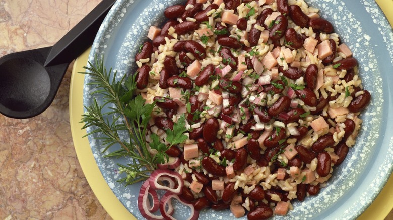 Dish of red beans and rice