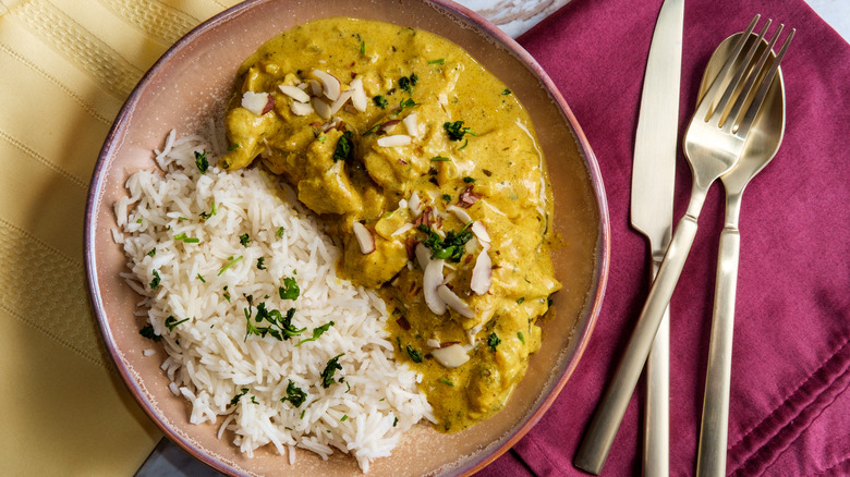 plate of rice and curry