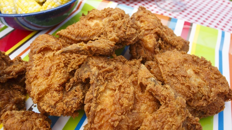 Plate of fried chicken