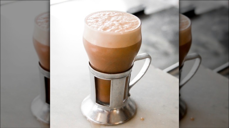 New York Egg Cream in metal cup