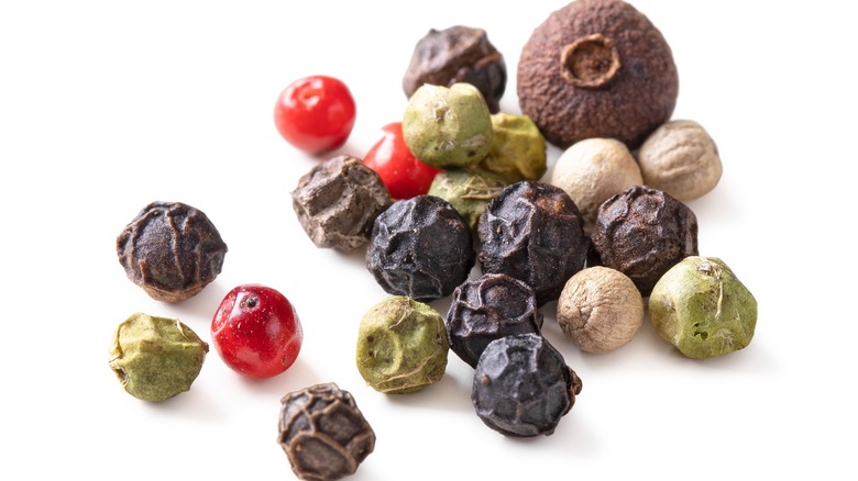 multi colored peppercorns