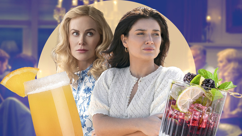 Nicole Kidman and Eve Hewson with cocktails