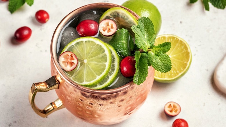 A Nantucket Mule with scattered cranberries