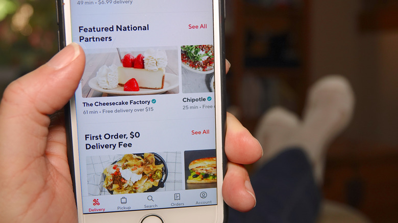 menu on doordash app