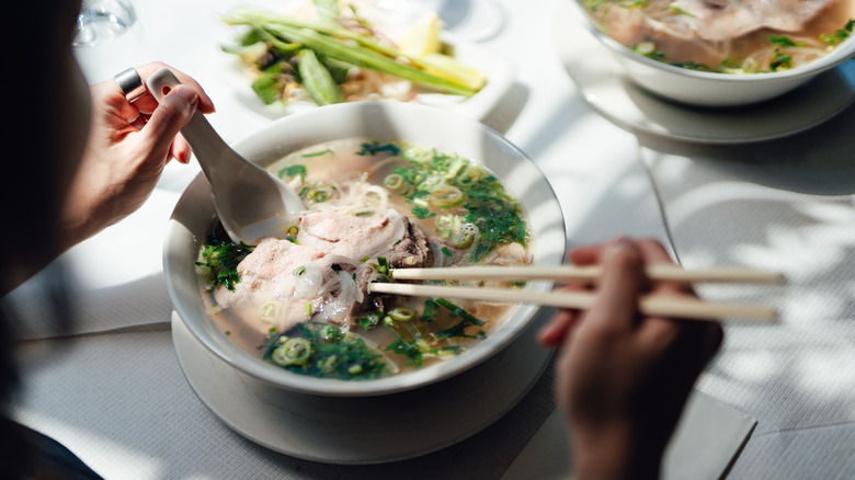 A bowl of pho.