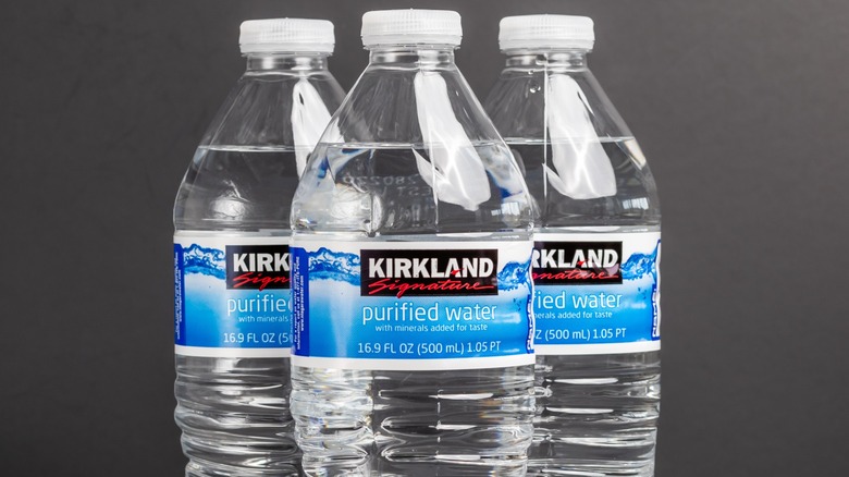 Three Kirkland Signature water bottles