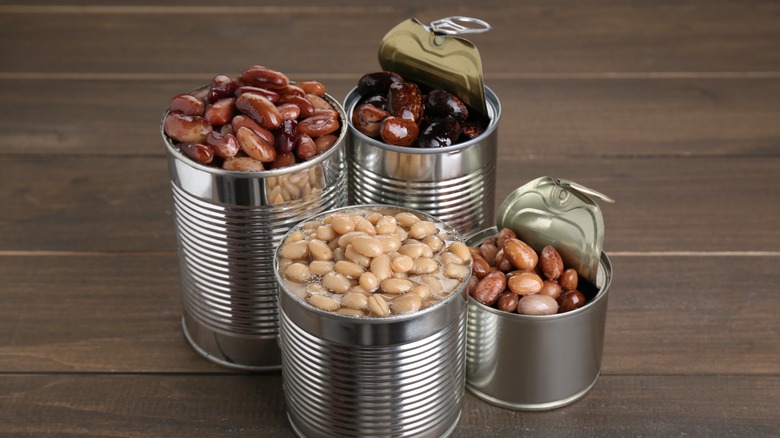 Various cans of beans