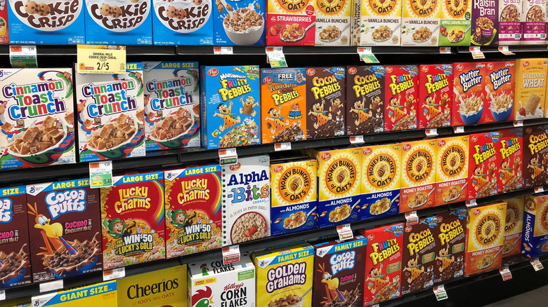 Cereal aisle in grocery