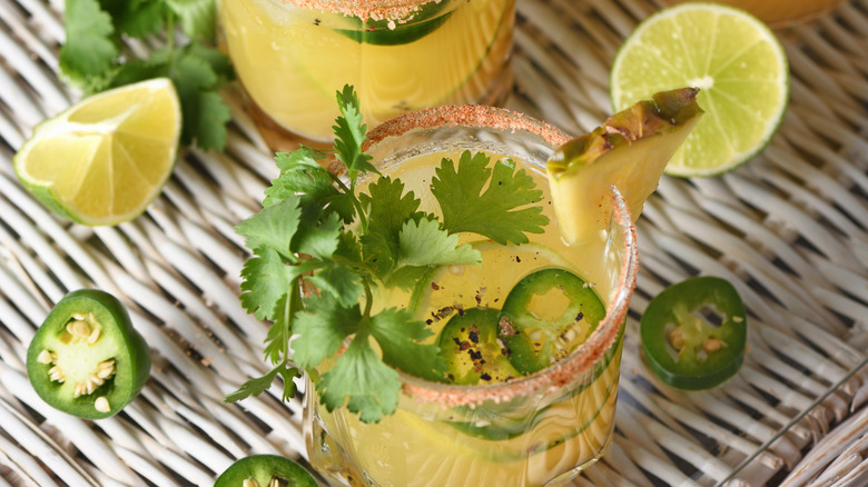 pineapple margarita with cilantro